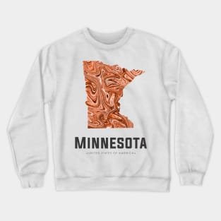 Minnesota state map abstract brown Crewneck Sweatshirt